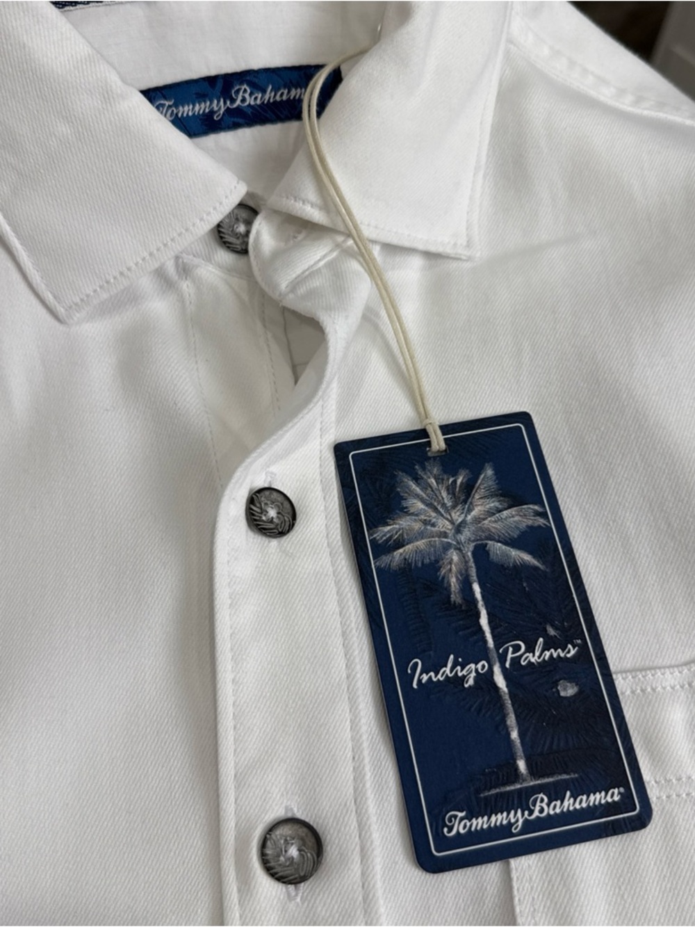 Tommy Bahama Men’s Indigo Palms Longsleeve Button Up White Size XS NEW - Picture 7 of 11